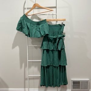 Free People ‘Go for Drama’ green set - size MD